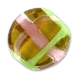 Flat round bead 22mm Topaz/Rosa/Verde x1