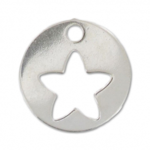Sterling silver star charm 10mm x1
