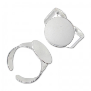 Ring base with 14mm Silver tone x1