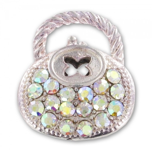 Bag charm with strass 20mm Crystal x1