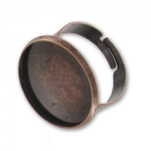 Ring base with 18mm setting Old Copper tone x1