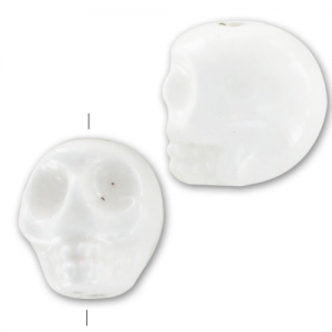 Ceramics skull 13x11 mm White x1