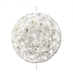 Plasticine round bead rhinestones 8mm Crystal x1