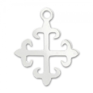Sterling Silver Charm Flory Cross 12mm x1