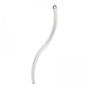 Pendant tube twisté 51 mm Antique Silver Plating x1