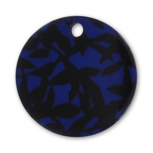 Printed Sequin 22mm black/Navy blue x1