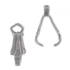 Bail clips 10mm Old silver colored x5