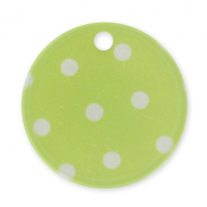 Printed Sequin 20mm Polka-dot Green x1