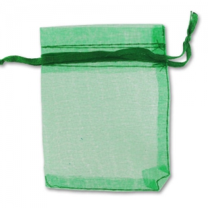 Mini Organza pouches 70x90mm Green x20