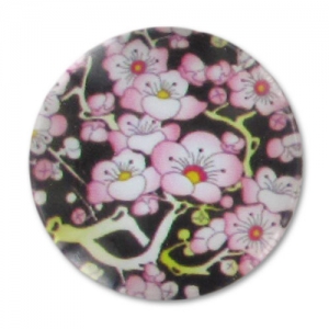 Flat Cabochon 20mm Cherry tree flowers x1