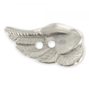 Button wing CCB 28 mm rhodium tone mat x1