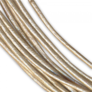 Leather cord 1mm Metallic Cream x 2.95m