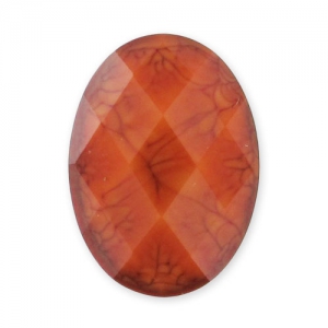 Faceted resin cabochon 18x13 mm Orange x1