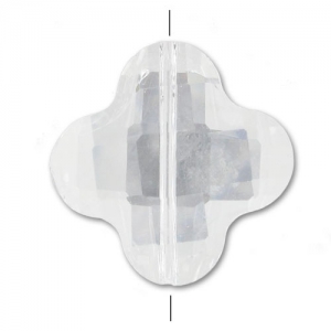 Faceted clover 20 mm Crystal x1
