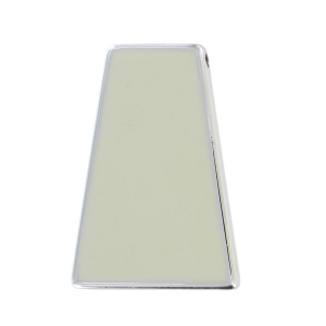 Acrylic trapezium pendant 46x31 mm silver tone/Cream