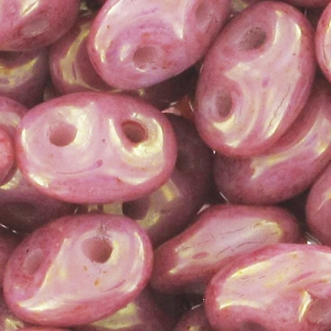 SuperDuo 2.5x5mm Luster Metallic Pink x10g