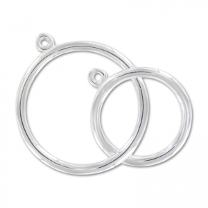925 Sterling Silver Spacer Double circle 2 rings 36 mm