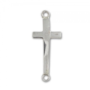 925 Sterling Silver Spacer Cross 2 rings 25x10,8mm x1