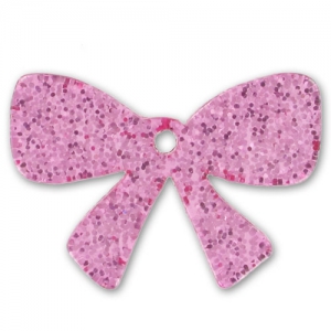 Knot 19x28mm Pink Glitter x1