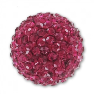 Plasticine halfball with korean rhinestones 20mm Fuchsia x1