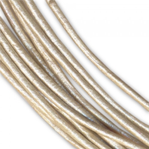 Leather cord 0,8mm Gold/Silver Shade metalized x 2.95m