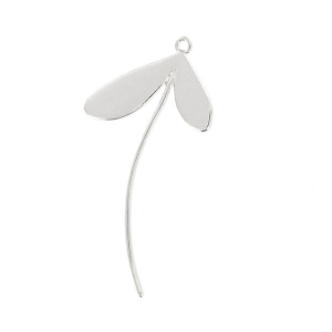 Pendant leaves 40 mm fine silver plating