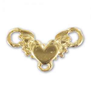 Heart spacer 3 loops 11x19mm fine Gold plated x1