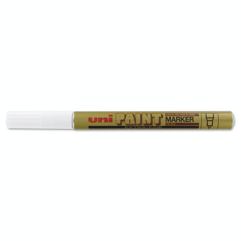 Marker Oil marker Uni Paint ultrafine tip 0.8 mm gold tone Perles & Co