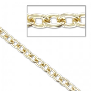 Aluminium Chain oval links 5mm fine Gold plated x1m