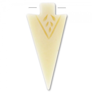 Pendant bone antique triangle 48mm Natural x1
