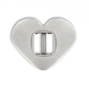 Heart spacer 16x20mm Antique Silver Plating x1