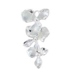 Pendant flower cluster 32 mm fine silver plating