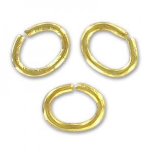 Jumprings open oval 5x4x0.7mm Gold tone x50