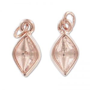 Pendant cab double face setting shaped  4230 14x9mm rose gold tone
