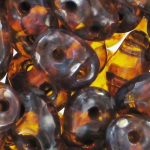 SuperDuo 2.5x5mm Amber Picasso x10g