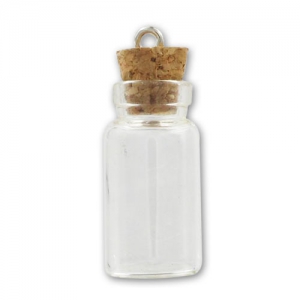 Bottle glass with cork top 30mm x1