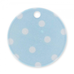 Printed Sequin 20mm Polka-dot Aqua x1