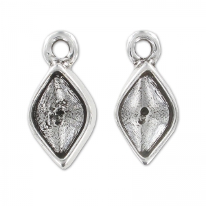 Pendant cab double face setting shaped  4230 14x9mm Old silver