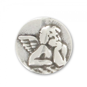 Skull Slider bead for lace 10mm old-silver tone x1