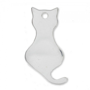 Sterling silver cat charm 19mm x1