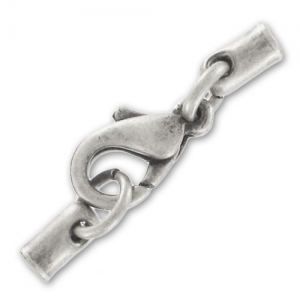 Lace holder clasp 2mm Old fine silver plating x1