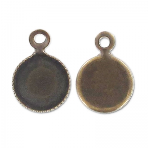 Pendant cabochon setting 6mm bronze x1