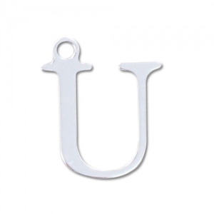 U letter Sterling silver charm 15mm x1