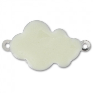 Epoxy enamelled cloud 26x15mm Cream x6