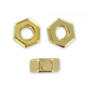 Hex nuts Spacers  7 mm gold tone x20
