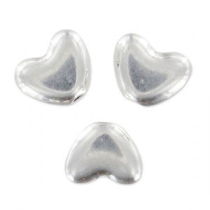 Metal beads hearts 5x6mm Antique Silver Plating x10