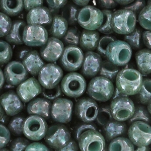 Toho Seed beads 11/0 TO11R1207 - Marbled Opaque Turquoise/Blue x8g