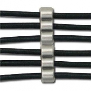 Slider bead for 3mm cords 6 strands Antique Silver Plating x1