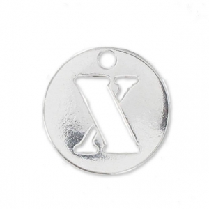 X letter Sterling silver charm 8.5mm x1