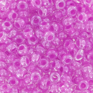 Preciosa Seed beads 9/0 2.5 mm - Crystal interior violet pearl x20g